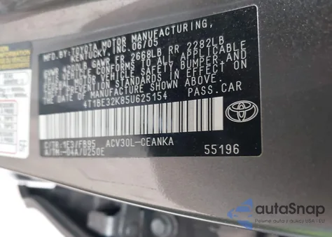 2005 Toyota Camry Le from USA, damaged, VIN 4T1BE32K85U625154